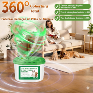 Caixa Mágica Removedora de Pelos e Odores de Pets para Casa (Somente HOJE!)🔥