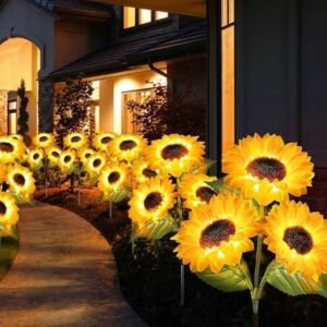 🌻✨ Luz Solar LED Girassol para Jardim — Brilho Realista à Noite! (Somente HOJE!)🔥
